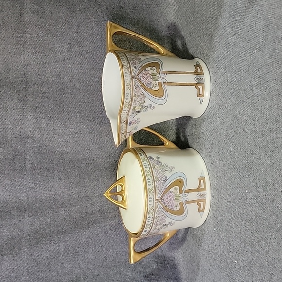 Set Of Art Deco Sugar Bowl And Creamer - Picture 1 of 9